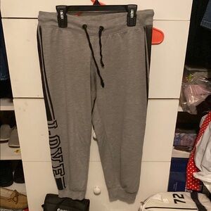 Gray Women's Pajama Pants with Black Accents
